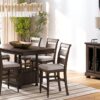Upholstered Seat Ladderback Side Chair - Coffee - Image 4