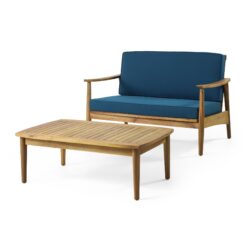 Emmry - Outdoor Loveseat Set With Coffee Table - Teak
