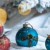 Christmas Ball Ornaments, Glass Decorative Hanging Ball Christmas Tree Ornaments For Holiday Party Decorations (Set of 4) - Blue - Image 4