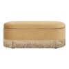 Melinda - Oval Tufted Bullion Fringe Storage Bench - Gold - Image 11