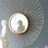 Wall Mirror Abstract Designed Wall Mirrors WithFrame For Home & Office, Top Of Sideboard (Set of 3) - Gold - Image 5