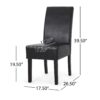 Contemporary Dining Chair (Set of 2) With Rubberwood Legs - Black - Image 3