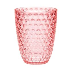 Leading Ware Diamond Cut Acrylic Glasses (Set of 4), Bpa Free, 12Oz - Pink