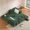 Convertible Couch Bed With 2 Pillows, 3 Seat Folding Floor Couch & King Size Bed Mattress, Diy Combination - Green - Image 5