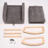 Accent Rocking Chair With Footrest High Back Rubber Wood Rocking Legs Bedroom Living Space - Gray - Image 14