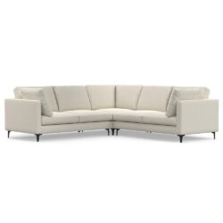 Ava - Mid Century Corner Sectional Sofa - Cream