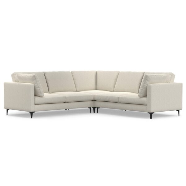 Ava - Mid Century Corner Sectional Sofa - Cream