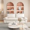 Queen Pull Out Sofa Bed, 3 In 1 Convertible Sleeper Sofa Multifunctional Velvet Loveseat Bed - Beige - Image 9