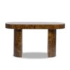 Jesse - Single Drawer Oval Computer Desk - Dark Brown Burl - Image 3