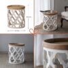French Country Home Decor Collection (Includes An Artificial Plant, Vase, Trays, Stool And Side Table) (Set of 5) - Multicolor - Image 2