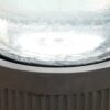 Heavy Cement Round Ribbed Outdoor Water Fountain With Light - Black White - Image 6