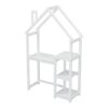 House-Shaped Wooden Writing Desk, Kids Study Table, Bookshelf & Toy Storage - White - Image 13
