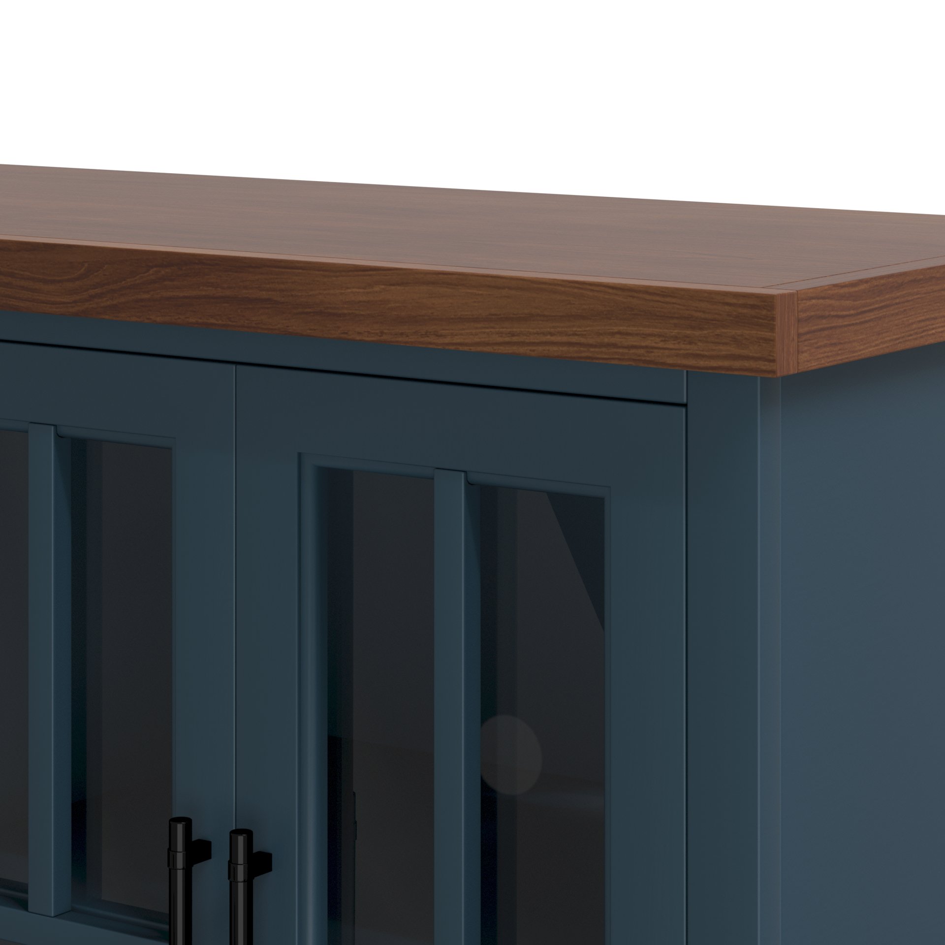 Nantucket - Fireplace TV Stand Console For TVs Up To 100" - Blue Denim, Whiskey - Image 11
