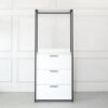 Fiona - Freestanding 3 Tower Wood Closet System With Metal Frame 7 Shelf Walk - White - Image 6