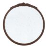 Round Hand Carved Rose Antique Mirror Frame, Wall Mirror For Live Space, Bathroom, Entryway Wall Decor - Brown - Image 2