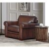 Brookfield-Top Grain Leather Chair - Caramel - Image 2