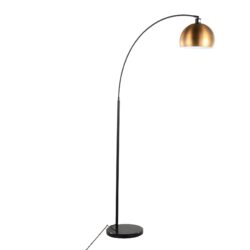 March - Contemporary Floor Lamp - Black / Antique Brass
