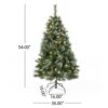 Glitter Bristle Mixed Hinged Tree With Berry And Pine Cones And 200 Cl, 407 Tips - Green - Image 3