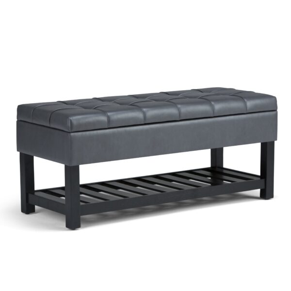 Saxon - Storage Ottoman Bench - Stone Gray