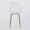 Dining Chair, Metal Leg, Plastic Seat (Set of 4) - Gold / Transparent - Image 2