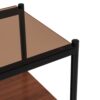 Modern Rectangle End Table (Set of 2) With Tempered Glass Tabletop And Layer - Brown - Image 12