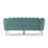 Modern Glam 3 Seater Sofa Velvet With Iron Legs - Turquoise - Image 8