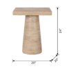 Square Side Table With Pedestal Base - Cream - Image 11