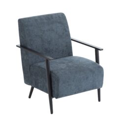 Modern Lounge Chair With Polyester Upholstery And Sturdy Metal Frame - Blue Gray