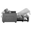 Convertible 3 In 1 Sofa Bed With Reclining Backrest And Pillows - Dark Gray - Image 8