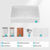 32" Undermount Workstation Single Bowl Kitchen Sink Rectangular Deep Bas With Dual Mount Installation - White - Image 13