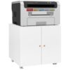 Metal Printer Stand With Storage Mobile Printer Tables For Small Spaces With Door Adjustable Shelf File Cabinet On Wheels For Home Office - White - Image 14