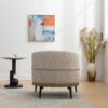 Modern Two-Tone Barrel Chair, Upholstered Round Armchair For Living Room Bedroom Reading Room - Mustard Green - Image 12