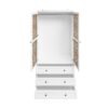Hollow Pattern 2 Door 3 Drawer Wardrobe, The Collision Of Wood Color, Suitable For Bedrooms And Dressing Rooms - White - Image 14