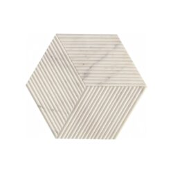 Hexagon Snow Mountain Ol Textured Marble Tiles For Wall Decoration Stone (Set of 12) - White / Natural
