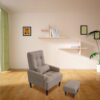 Living Room Sofa Single Chair And Ottoman, Modern Multi-Function Fabric Living Room Sofa Lounge Chair Bed And Stool. Soft Leisure Single Chair Adjustable Into 5 Angles With Sofa Bed - Gray - Image 7