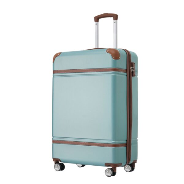20" Luggage 1 Piece With Tsa Lock, Lightweight Suitcase Spinner Wheels, Carry On Vintage Luggage - Blue Green