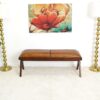 Chad - Mid-Century Modern Leather Bench - Brown / Tan - Image 6