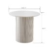 Modern 4 Person Dining Set With Bamboo & Table And Turquoise & Chairs Metal Legs, Space Saving Design - White - Image 12