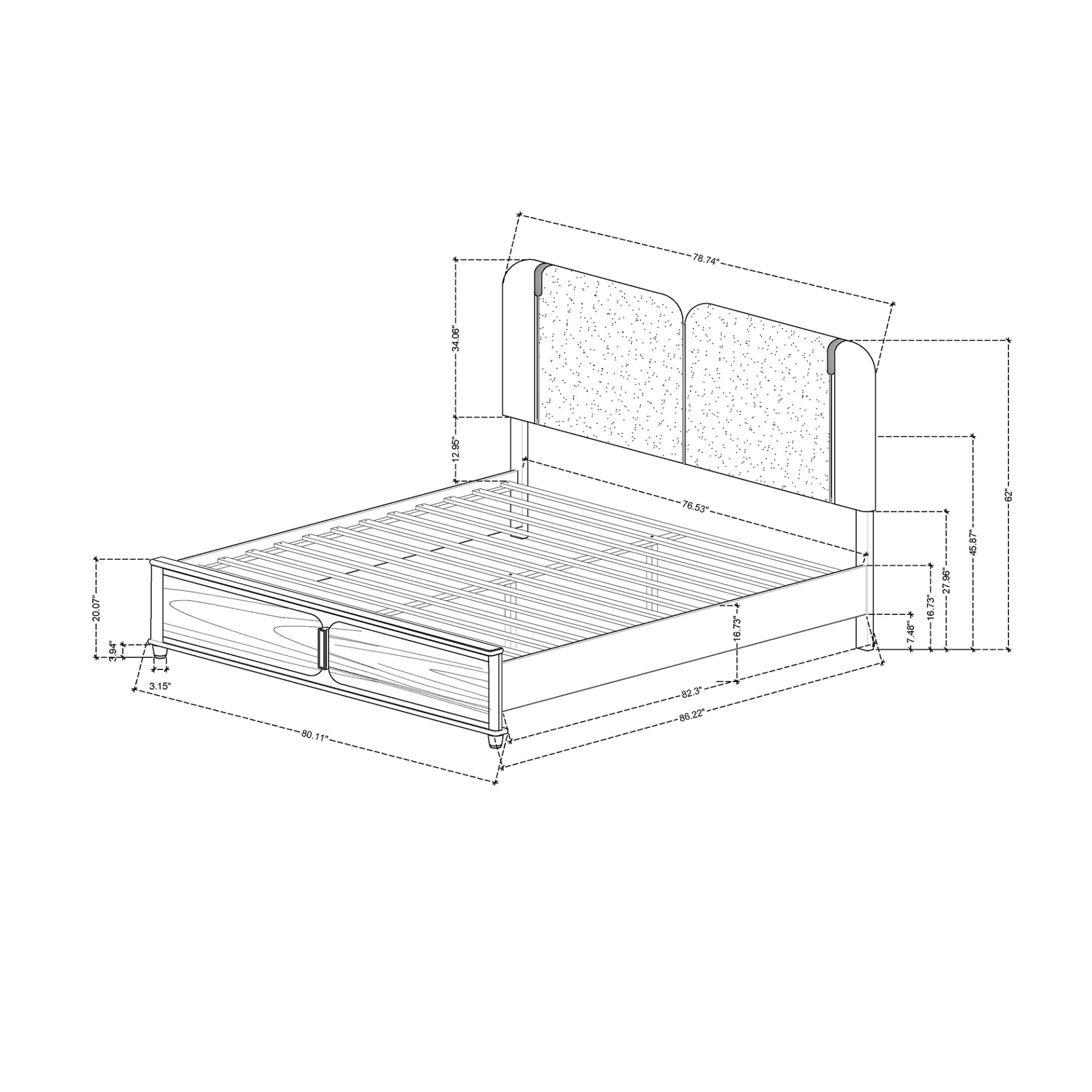 Brenda - 5 Piece King Bedroom Set With LED Lighting - Gray - Image 13