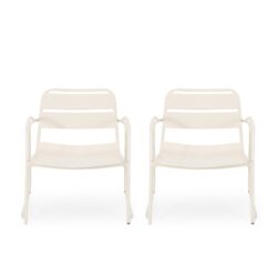 Outdoor Accent Chair With Metal Frame - White