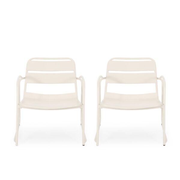 Outdoor Accent Chair With Metal Frame - White