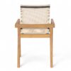 Belfast - Dining Chair (Set of 2) With Frame And Textile For Outdoor Use - Teak / Beige - Image 9