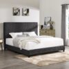 King Size Upholstered Platform Bed - Charcoal Gray - Image 15