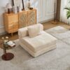 Convertible Floor Sofa Bed With Fixed Shape Frame For Living Room - Beige - Image 13