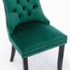 Nikki - Modern, High-End Tufted Solid Wood Contemporary Velvet Upholstered Dining Chair With Wood Legs Nailhead Trim (Set of 2) - Green - Image 8