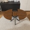 Retractable Dining Table, Round Extendable 6 Person Table - Walnut - Image 5