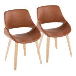 Fabrico - Mid-Century Modern Dining Chair (Set of 2) - Natural / Camel