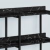 Accent Console Table For Entryway, Marble Look Contemporary & Modern - Black - Image 2
