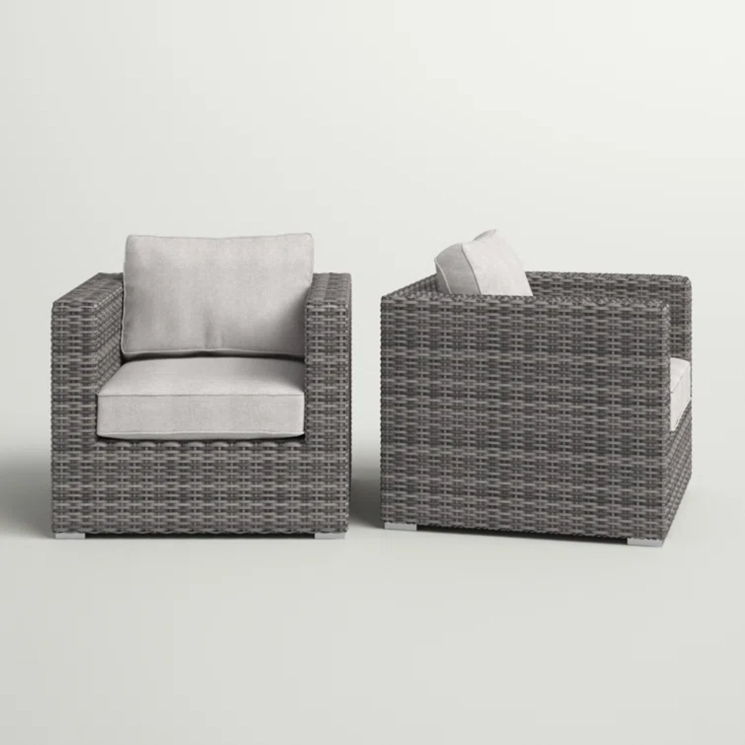 Comfortable Patio Chair With Cushions - Gray Mix - Image 4