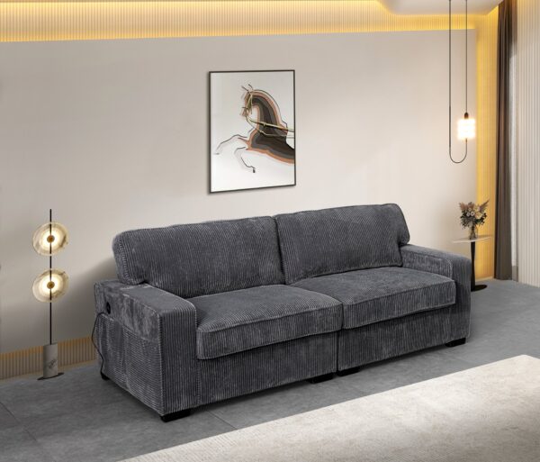 Stationary Loveseat - Gray